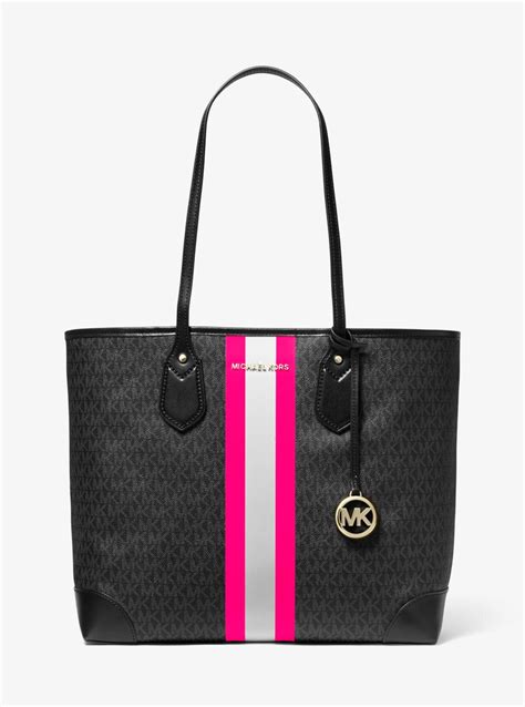 michael kors logo stripe tote bag pink|michael kors crossbody pink bag.